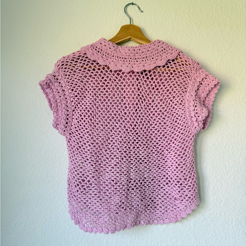 Free People Collared Crochet Cardigan - Picture 5 of 10